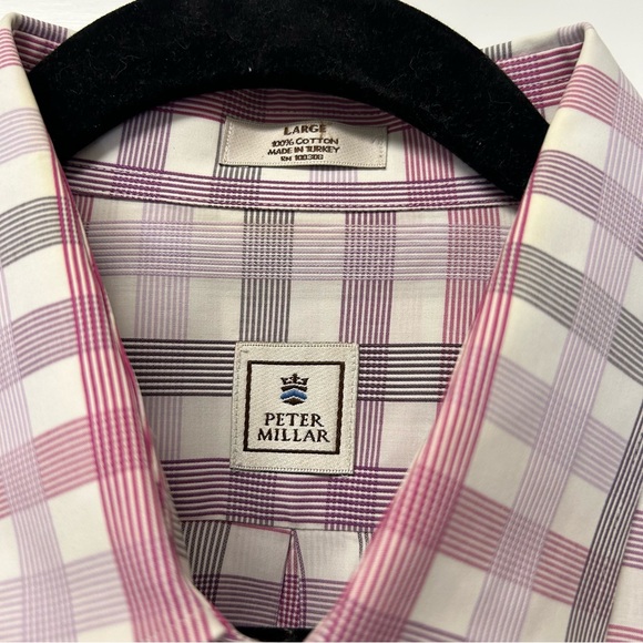 Peter Millar Men’s Plaid Button Down Shirt Size L - Picture 4 of 9